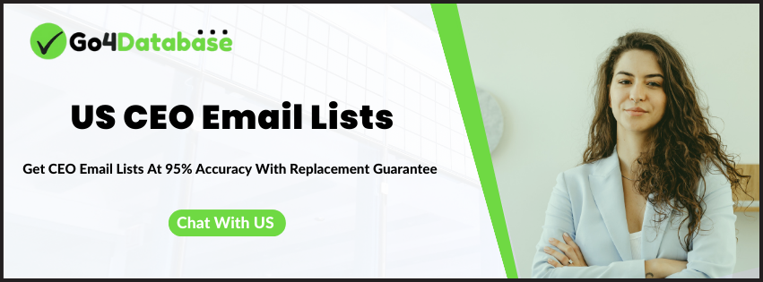 A clean, professional layout showcasing CEO names, titles, company logos, and direct email contacts for streamlined executive networking and outreach.